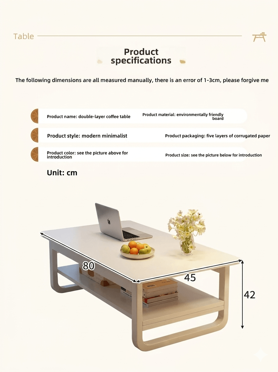 Small Square Coffee Table, Simple Sofa Side End Table, Minimalist Tea Table for Small Apartment