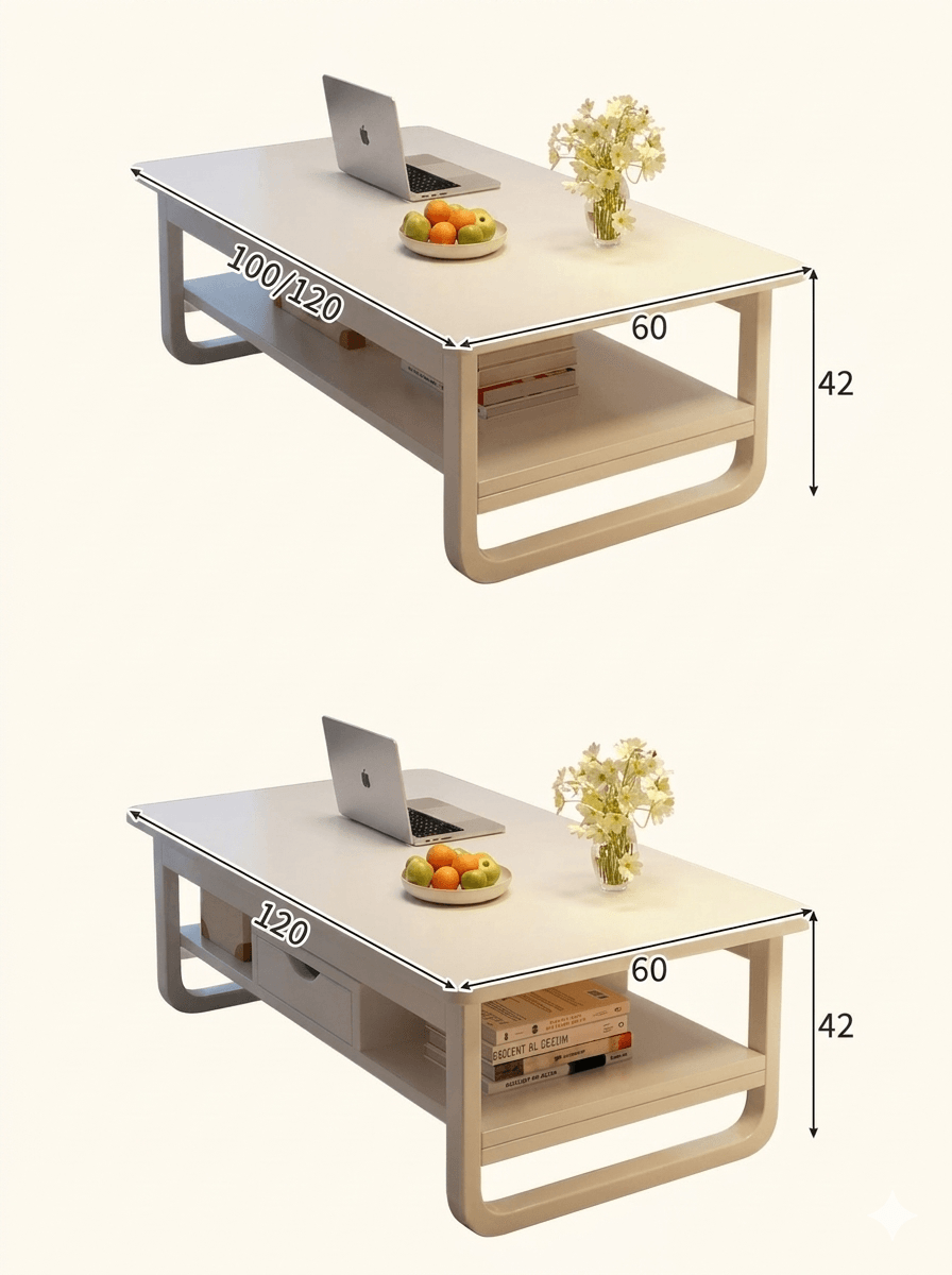 Small Square Coffee Table, Simple Sofa Side End Table, Minimalist Tea Table for Small Apartment